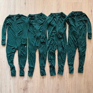 4 Little Sleepies Emerald Green Zippies